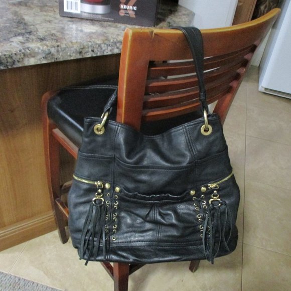 b. makowsky Handbags - B Makowsky Black Leather Hobo